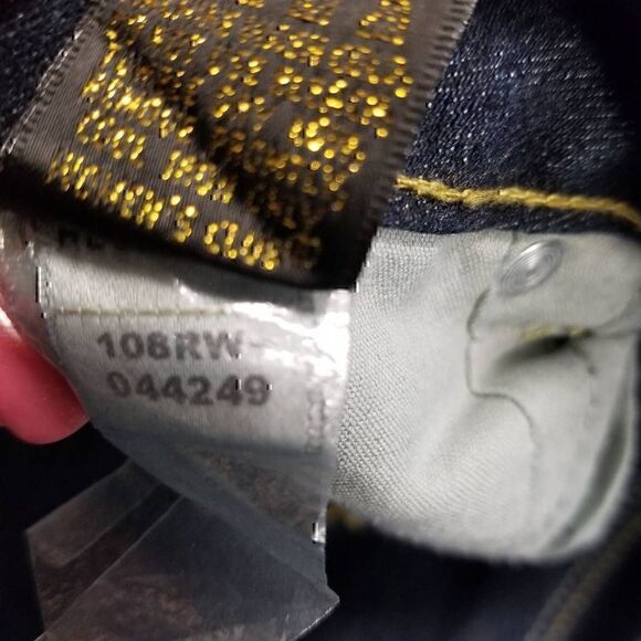 Rocawear Colorful Embroider Pocket Low Rise Straight Dark Blue Jeans - Picture 7 of 10